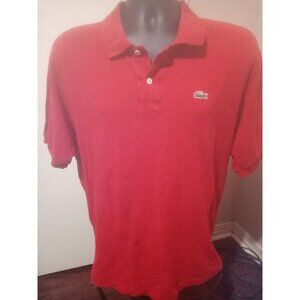 Lacoste Short Sleeve  Polo Shirt Red Men's Size 8 USA 2XL Alligator France